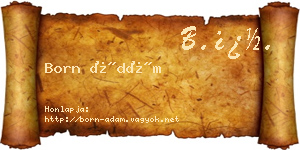 Born Ádám névjegykártya