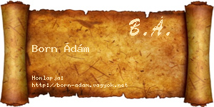 Born Ádám névjegykártya
